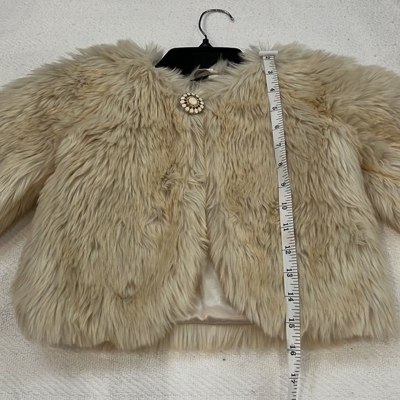 GAP Girls Faux Fur Winter Jacket With Flower Button Size L/XL EUC - Picture 11 of 16